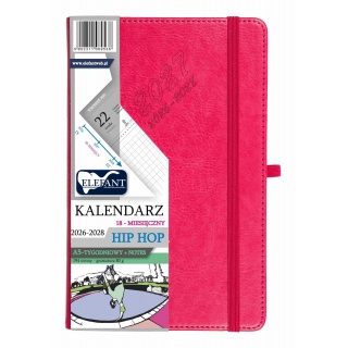 KALENDARZ HIP HOP A5 18 M-CY TYGODN.KARMAZYN, Tygodniowe, Kalendarze