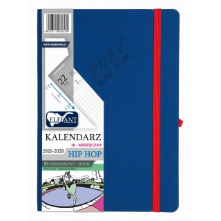 KALENDARZ HIP HOP B5 18 M-CY TYGODN.GRANATOWY, Tygodniowe, Kalendarze