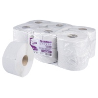 Toilet paper made of recycled paper DONAU EXPERT Jumbo, 1 layer, 750 sheets, 12 pcs, white
