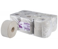 Toilet paper made of recycled paper DONAU EXPERT Jumbo, 1 layer, 750 sheets, 12 pcs, grey