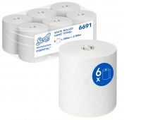 Paper hand towel roll SCOTT Essential, 1-ply, 350 m, 1400 sheets, 6 rolls, white