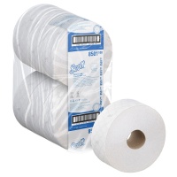 Papier toaletowy Jumbo SCOTT Essential, 2-warstwowy, 6 rolek x 1053 listki, biały, Papiery toaletowe i dozowniki, Artykuły higieniczne i dozowniki
