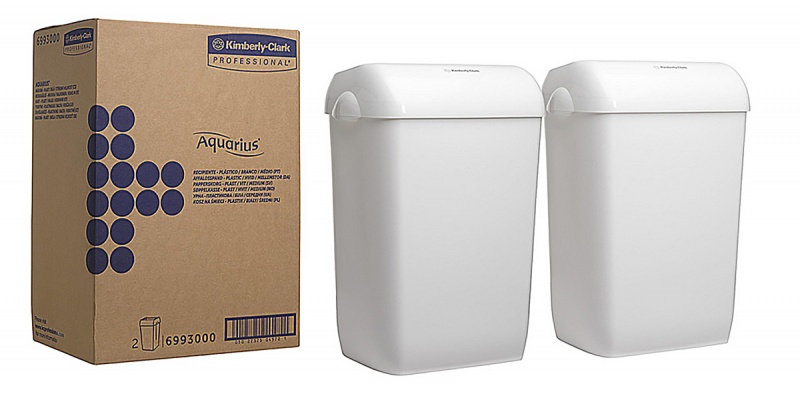 Kosz na śmieci KIMBERLY-CLARK, 43l, 2 szt., biały, Kosze plastik, Wyposażenie biura