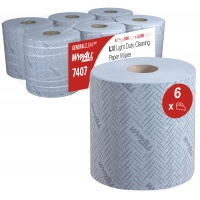 Ręcznik papierowy WYPALL L10 General Clean, centralne odwijanie, 1-warstwowy, 6 rolek x 500 listk&oacute;w, niebieski, Ręczniki papierowe i dozowniki, Artykuły higieniczne i dozowniki