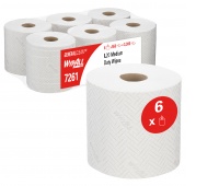 Ręcznik papierowy WYPALL L20 General Clean, centralne odwijanie, 2-warstwowy, 6 rolek x 550 listk&oacute;w, biały, Ręczniki papierowe i dozowniki, Artykuły higieniczne i dozowniki