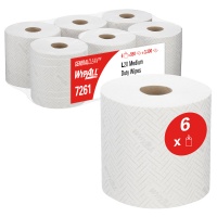 Ręcznik papierowy WYPALL L20 General Clean, centralne odwijanie, 2-warstwowy, 6 rolek x 550 listk&oacute;w, biały, Ręczniki papierowe i dozowniki, Artykuły higieniczne i dozowniki