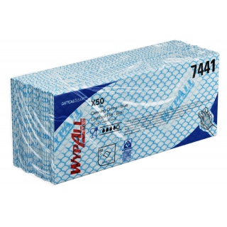 Czyściwo składane WYPALL X50, Critical Clean, wł&oacute;kninowe, 41,8x22,1cm, 50 szt., niebieskie, Ręczniki papierowe i dozowniki, Artykuły higieniczne i dozowniki
