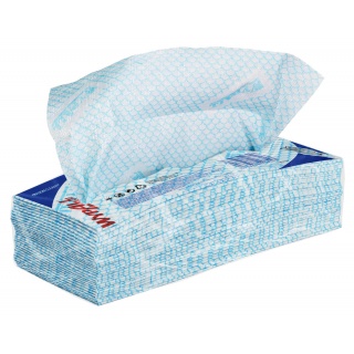 Czyściwo składane WYPALL X50, Critical Clean, wł&oacute;kninowe, 41,8x22,1cm, 50 szt., niebieskie, Ręczniki papierowe i dozowniki, Artykuły higieniczne i dozowniki