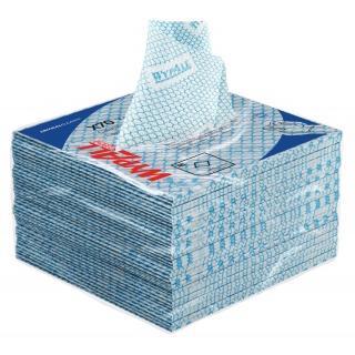 Czyściwo składane WYPALL X70 Critical Clean, wł&oacute;kninowe, 35x35cm, 40 szt., niebieskie, Ręczniki papierowe i dozowniki, Artykuły higieniczne i dozowniki