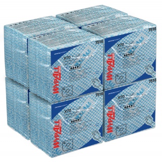 Czyściwo składane WYPALL X70 Critical Clean, wł&oacute;kninowe, 35x35cm, 40 szt., niebieskie, Ręczniki papierowe i dozowniki, Artykuły higieniczne i dozowniki