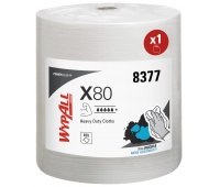 Czyściwo w roli WYPALL X80 Power Clean, wł&oacute;kninowe, 154,7m, 455 listk&oacute;w, białe, Ręczniki papierowe i dozowniki, Artykuły higieniczne i dozowniki