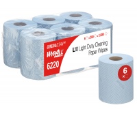 Ręcznik papierowy WYPALL L10 General Clean, centralne odwijanie, 1-warstwowy, 6 rolek x 280 listk&oacute;w, niebieski, Ręczniki papierowe i dozowniki, Artykuły higieniczne i dozowniki