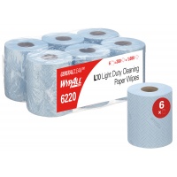 Ręcznik papierowy WYPALL L10 General Clean, centralne odwijanie, 1-warstwowy, 6 rolek x 280 listk&oacute;w, niebieski, Ręczniki papierowe i dozowniki, Artykuły higieniczne i dozowniki