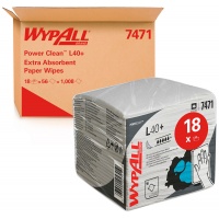 Czyściwo składane WYPALL L40+ Power Clean, 1-warstwowe, 30,4x31,7cm, 18 x 56 listk&oacute;w, białe