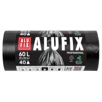 Worki na śmieci ALUFIX Professional, HDPE, 60x80cm, 8 &mu;m, 60l, 40 szt., czarne, Worki, Artykuły higieniczne i dozowniki