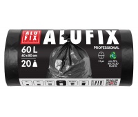 Garbage bags ALUFIX Professional, LDPE, 60x80cm, 21 &mu;m, 60l, 20 pcs, black