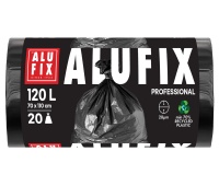 Garbage bags ALUFIX Professional, LDPE, 70x110cm, 28 &mu;m, 120l, 20 pcs, black