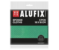 Ściereczki gąbkowe ALUFIX Professional, 18x18cm, 5 szt., zielone, Akcesoria do sprzątania, Artykuły higieniczne i dozowniki