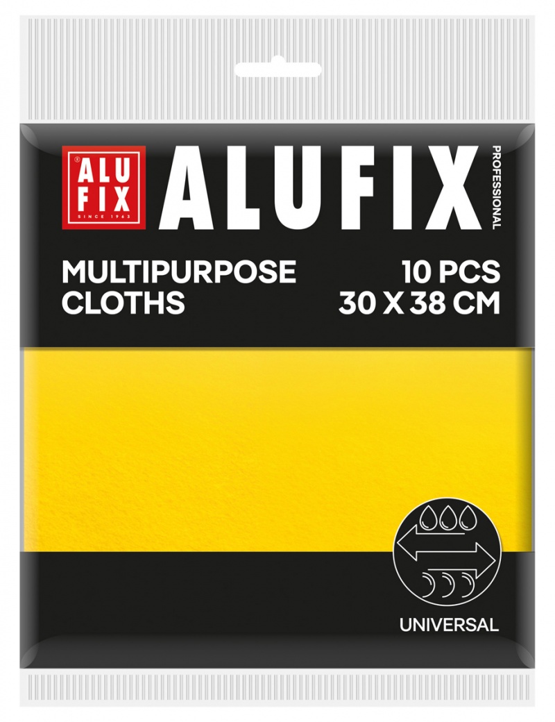 Ściereczki wielofunkcyjne ALUFIX Professional, 30x38cm, 10 szt., ż&oacute;łte, Akcesoria do sprzątania, Artykuły higieniczne i dozowniki