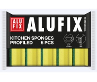 Gąbki kuchenne ALUFIX Professional, profilowane długie, 145x60x45mm, 5 szt., ż&oacute;łte, Akcesoria do sprzątania, Artykuły higieniczne i dozowniki