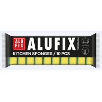 Gąbki kuchenne ALUFIX Professional, 100x70x30mm, 10 szt., ż&oacute;łte, Akcesoria do sprzątania, Artykuły higieniczne i dozowniki