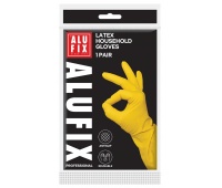 Latex household gloves ALUFIX Professional, 30g, size M, yellow