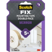 Taśma montażowa dwustronna SCOTCH-FIX Mirror (4496W-1950-P), 19mmx5m, biała, Taśmy specjalne, Drobne akcesoria biurowe