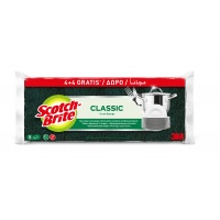 Kitchen scourer SCOTCH-BRITE Classic, flat, 4+4 pcs free, yellow-green