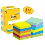 Karteczki samoprzylepne POST-IT&reg; Energetic, 76x76mm, 8x100 kart.+4x100 kart. gratis, mix kolor&oacute;w, Bloczki samoprzylepne, Papier i etykiety