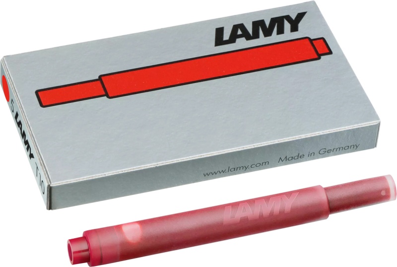 Naboje atramentowe LAMY T10, 5 szt., blister, czerwony, Pi&oacute;ra, Artykuły do pisania i korygowania