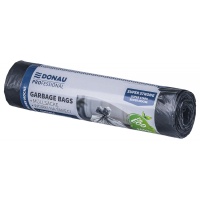 Worki na śmieci DONAU PROFESSIONAL, wytrzymałe, super mocne, z taśmą, 60l, 10 szt., czarne