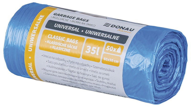 Trash bags DONAU HOME, universal, 35l, 50 pcs., blue