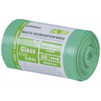 Waste sorting bags DONAU HOME, with handles, glass, 35l, 50 pcs., green