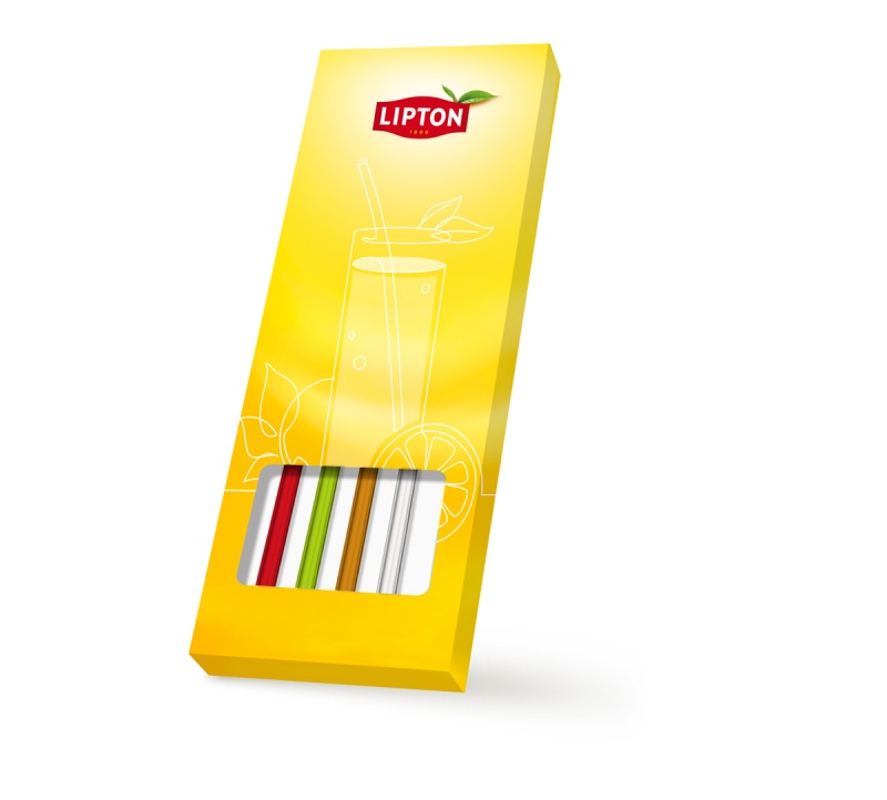 SŁOMKI SZKLANE LIPTON, 4 szt., Promocje, ~ Nagrody