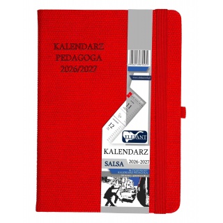 KALENDARZ PEDAGOGA SALSA B6 TYGODN.CZERWONY, Nauczyciela i akademickie, Kalendarze