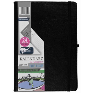 KALENDARZ HIP HOP B5 24 M-CE TYGODN.CZARNY 2027/28, Tygodniowe, Kalendarze