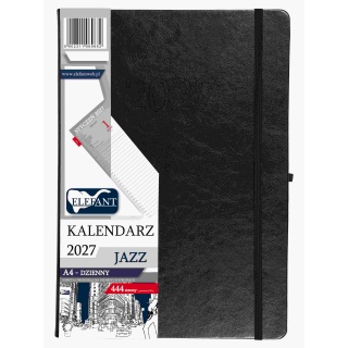 KALENDARZ JAZZ A4 DZIENNY CZARNY 2027, Dzienne, Kalendarze