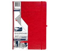 KALENDARZ JAZZ A4 DZIENNY CZERWONY 2027, Dzienne, Kalendarze