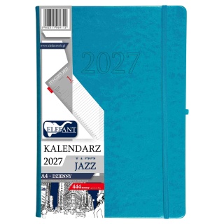 KALENDARZ JAZZ A4 DZIENNY TURKUSOWY 2027, Dzienne, Kalendarze