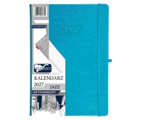 KALENDARZ JAZZ A4 TYGODNIOWY TURKUSOWY 2027, Tygodniowe, Kalendarze