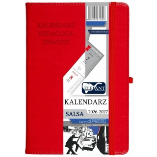 KALENDARZ PEDAGOGA SALSA A5 TYG.CZERWONY 2026/27, Nauczyciela i akademickie, Kalendarze