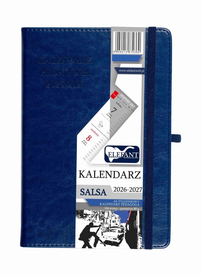 KALENDARZ PEDAGOGA SALSA A5 TYG.GRANAT.2026/27, Nauczyciela i akademickie, Kalendarze