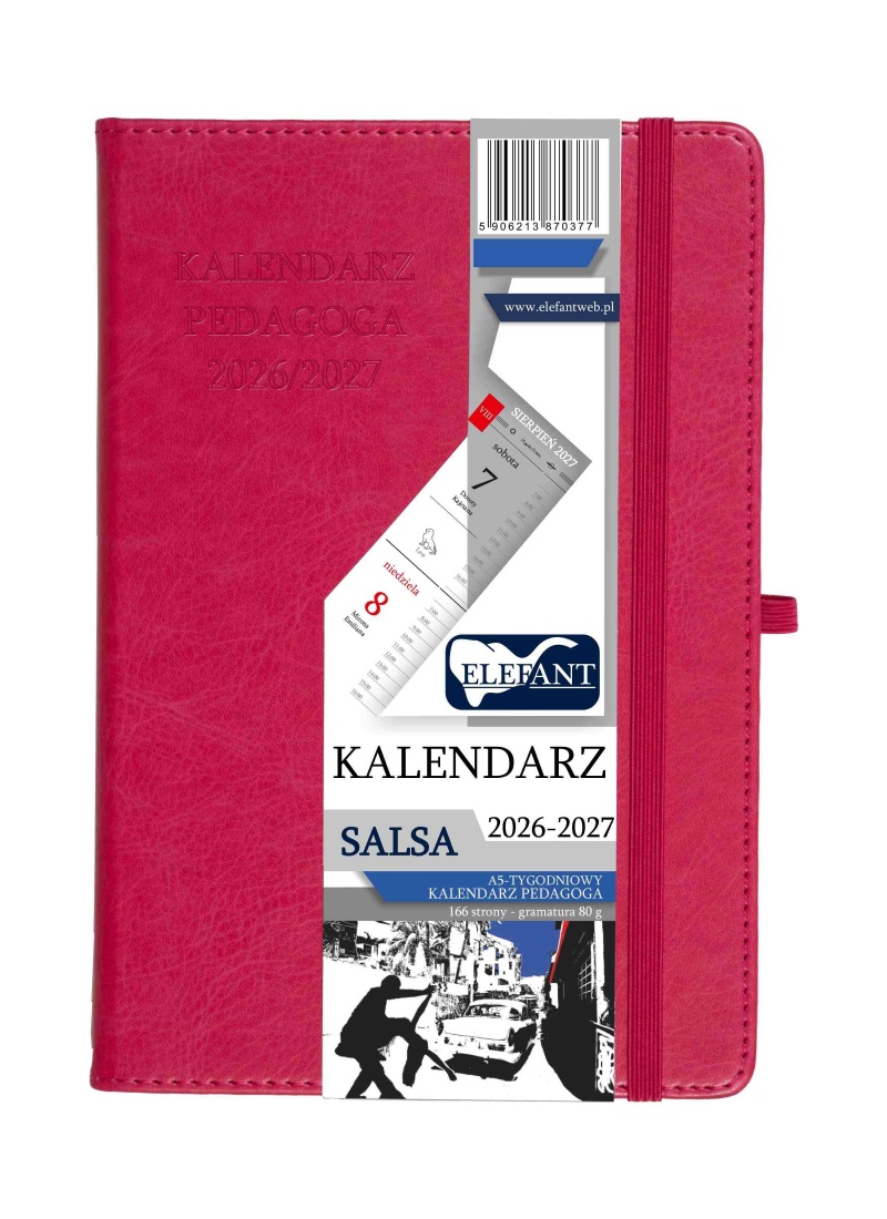 KALENDARZ PEDAGOGA SALSA A5 TYG.KARMAZYN.2026/27, Nauczyciela i akademickie, Kalendarze