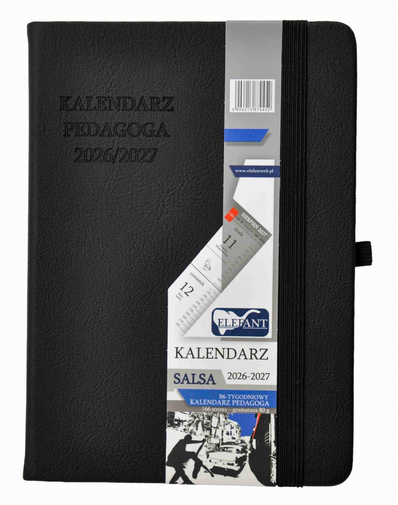 KALENDARZ PEDAGOGA SALSA B6 TYGODN.CZARNY 2026/27, Nauczyciela i akademickie, Kalendarze