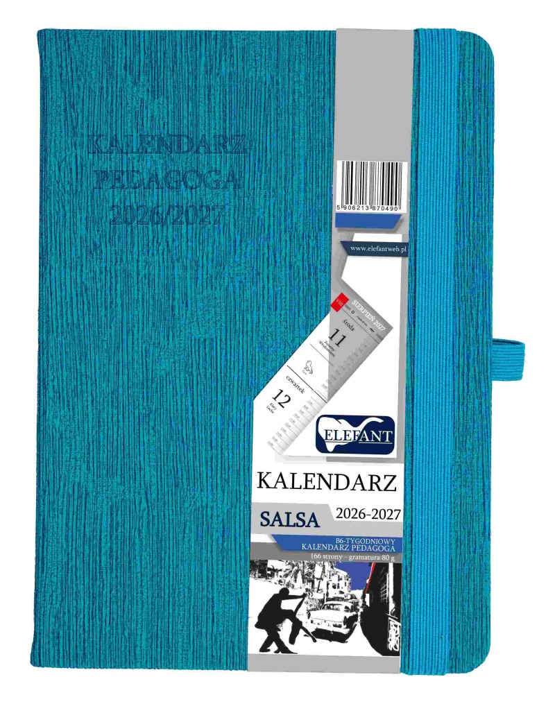 KALENDARZ PEDAGOGA SALSA B6 TYGODN. TURKUS.2026/27, Nauczyciela i akademickie, Kalendarze