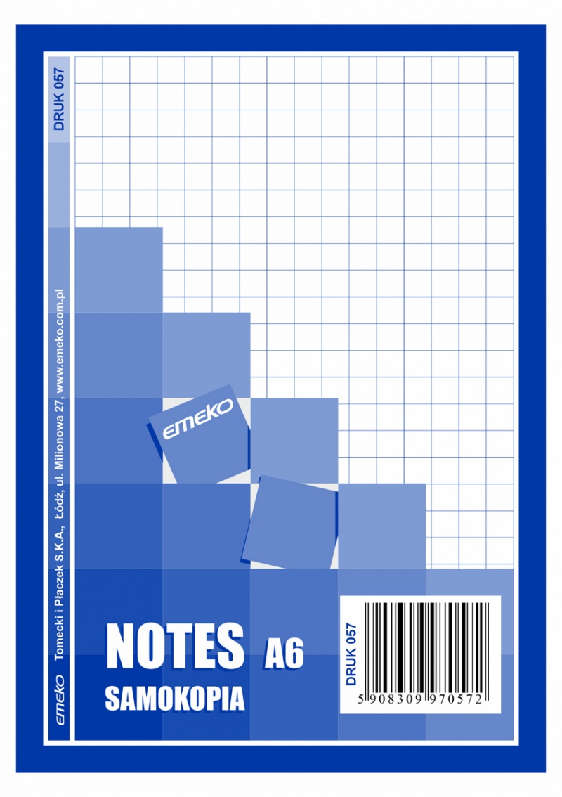 Druk Notes samokopiujący EMEKO (Druk 057), A6, 1+1, 80 kartek, Papiery specjalne, Papier i etykiety