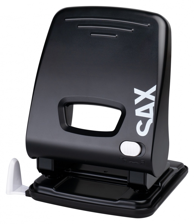 Dziurkacz SAX 358 EasyPro M, dziurkuje do 30 kartek, czarny, Dziurkacze, Drobne akcesoria biurowe