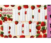 PLAKAT ELEKTROSTAT.TABLICZKA MNOŻENIA TRUSKAWKA, Pozostałe, Galanteria papiernicza