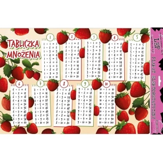PLAKAT ELEKTROSTAT.TABLICZKA MNOŻENIA TRUSKAWKA, Pozostałe, Galanteria papiernicza