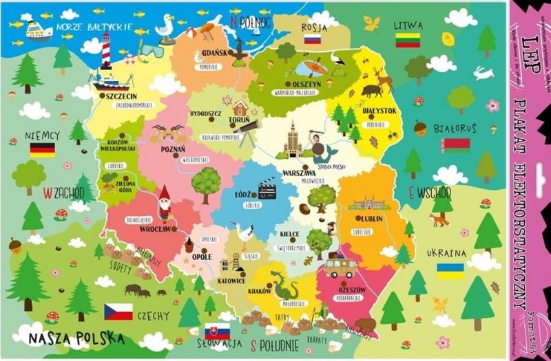 PLAKAT ELEKTROSTATYCZNY POLSKA, Pozostałe, Galanteria papiernicza